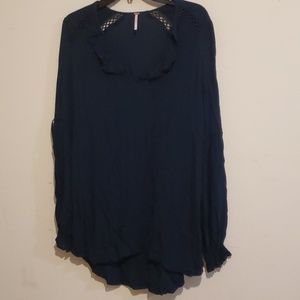 Free people long sleeve blue top Size Small